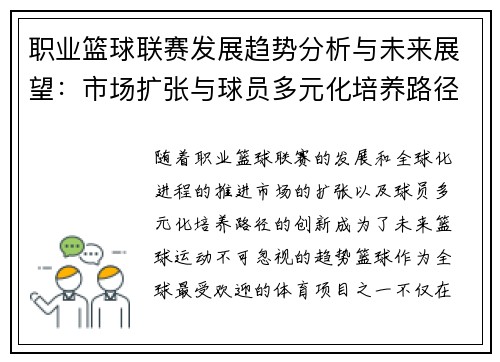 职业篮球联赛发展趋势分析与未来展望：市场扩张与球员多元化培养路径探讨